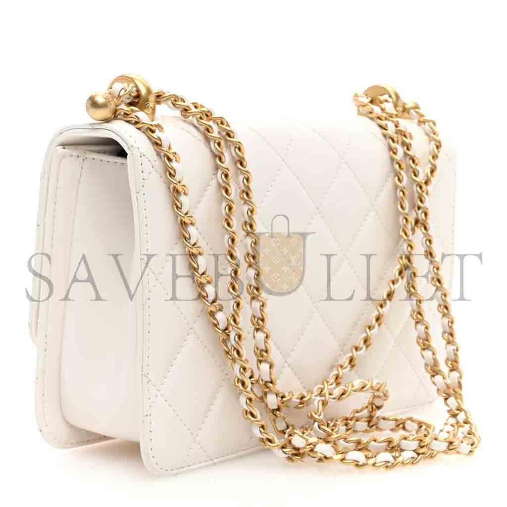 CHANEL MASTER CALFSKIN QUILTED PERFECT FIT FLAP WHITE (19*12*8cm)
